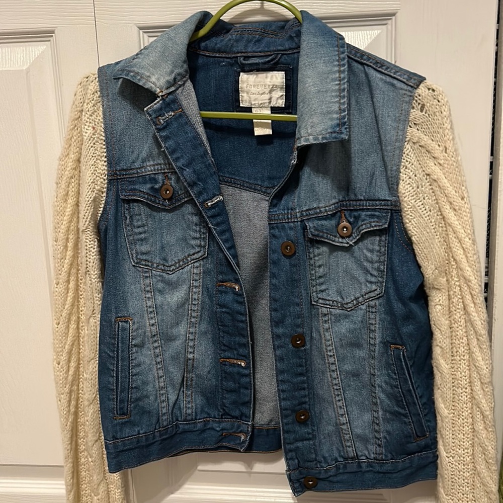 Forever 21 1/2 sweater + 1/2 jean jacket!
